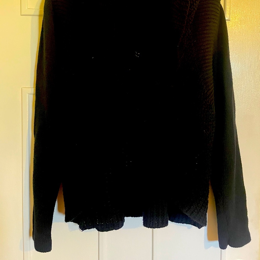 daisy fuentes Black mock cowl neck cardigan